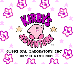 Kirby's Adventure Title Screen