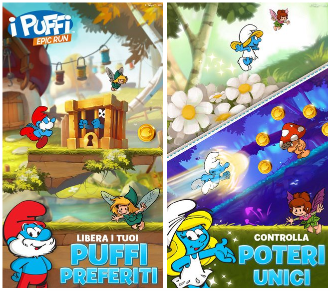 I Puffi Epic Run: arriva il running game dedicato ai piccoli omini blu