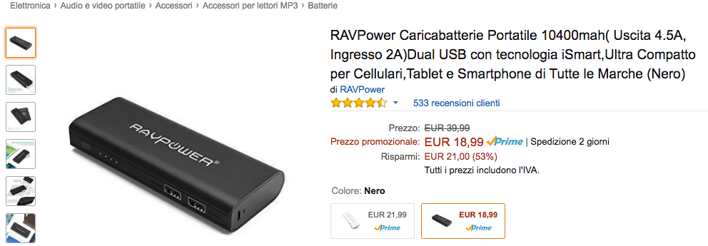 amazon powerbank isole