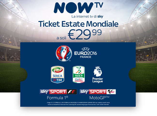 Ticket Estate Mondiale: su Now TV tanto sport fino al 31 Agosto a 29,99 €